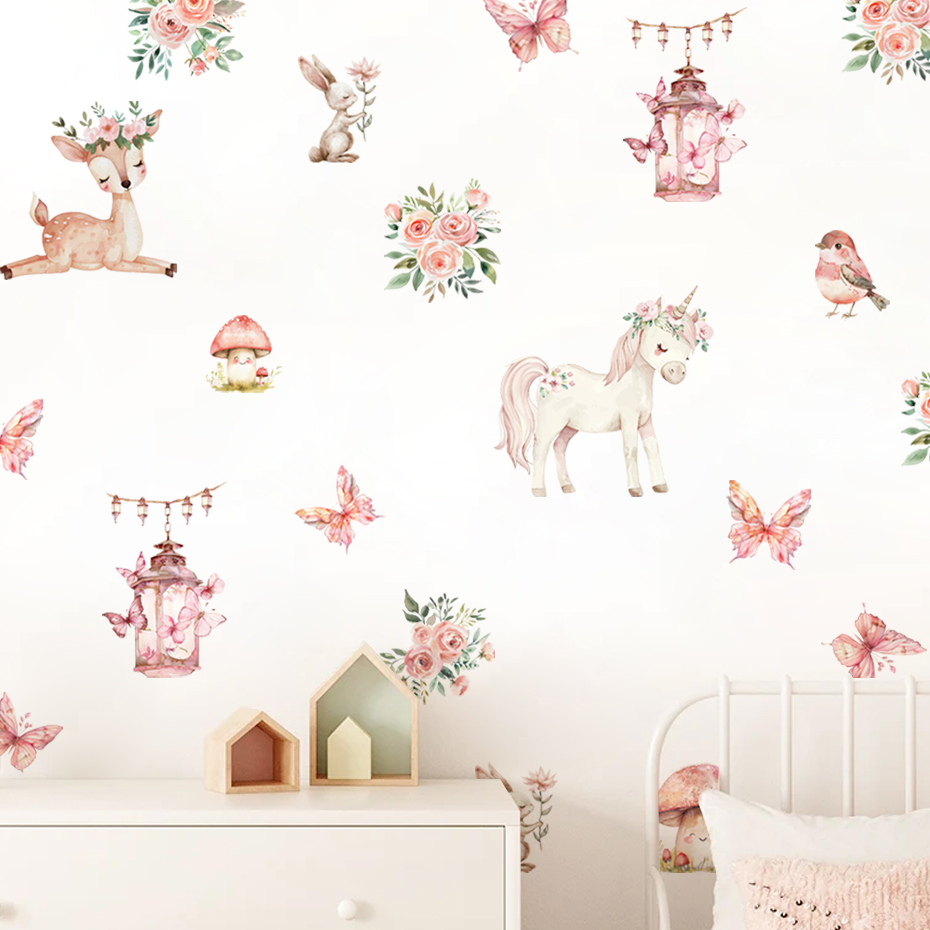 Cartoon Beautiful Deer House W - Baby Girl Nursery Quotes ulasan dan harga