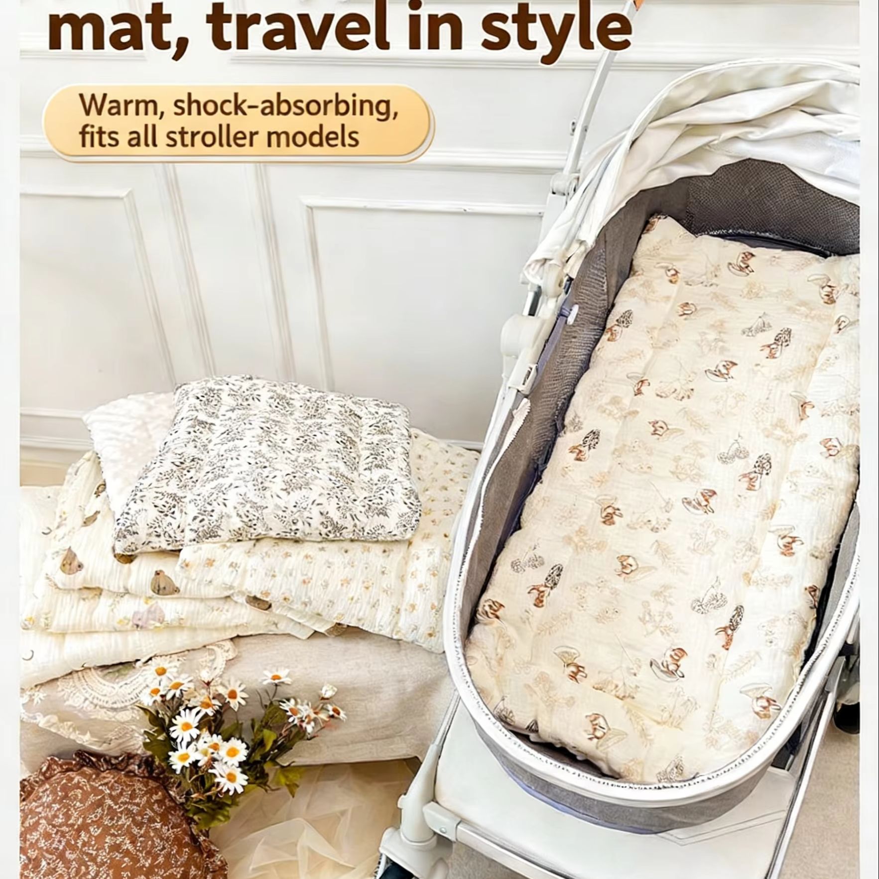 Baby Stroller Pad Upgraded Uni - Baby Nursery Trolley ulasan dan harga