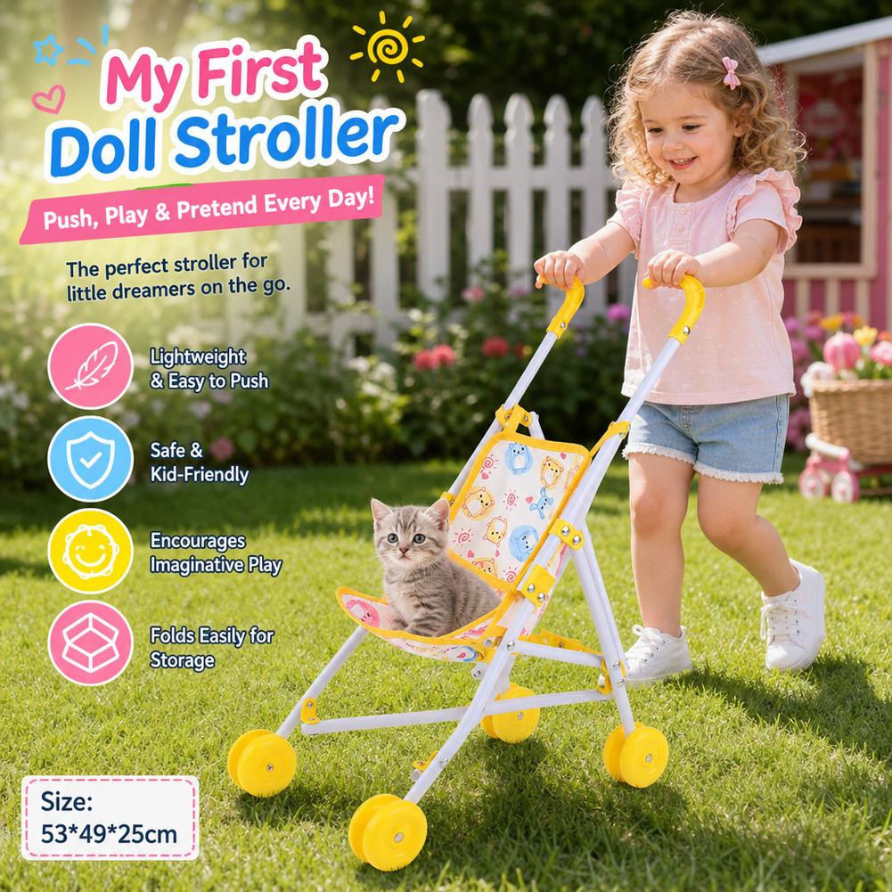 Doll Stroller Pink Baby Pram T - Baby Nursery Trolley ulasan dan harga
