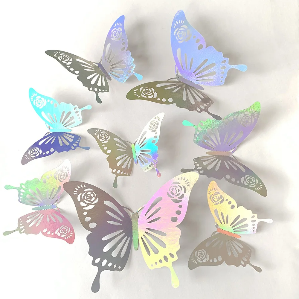 12pcs Colorful Silver Butterfl - Baby Girl Nursery Quotes ulasan dan harga