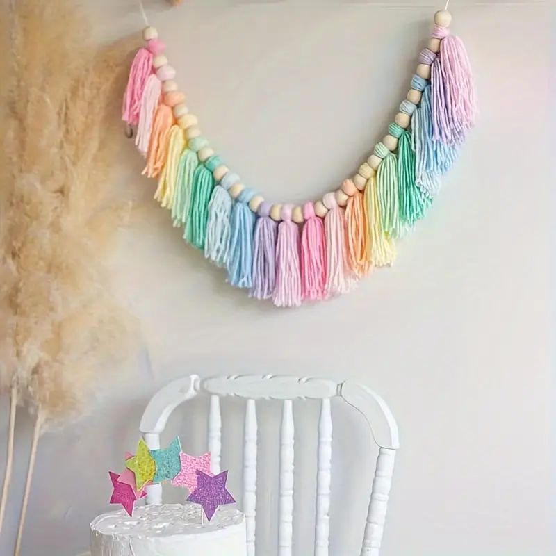 1pc Boho Colorful Rainbow Tass - Baby Nursery Decor Girl ulasan dan harga