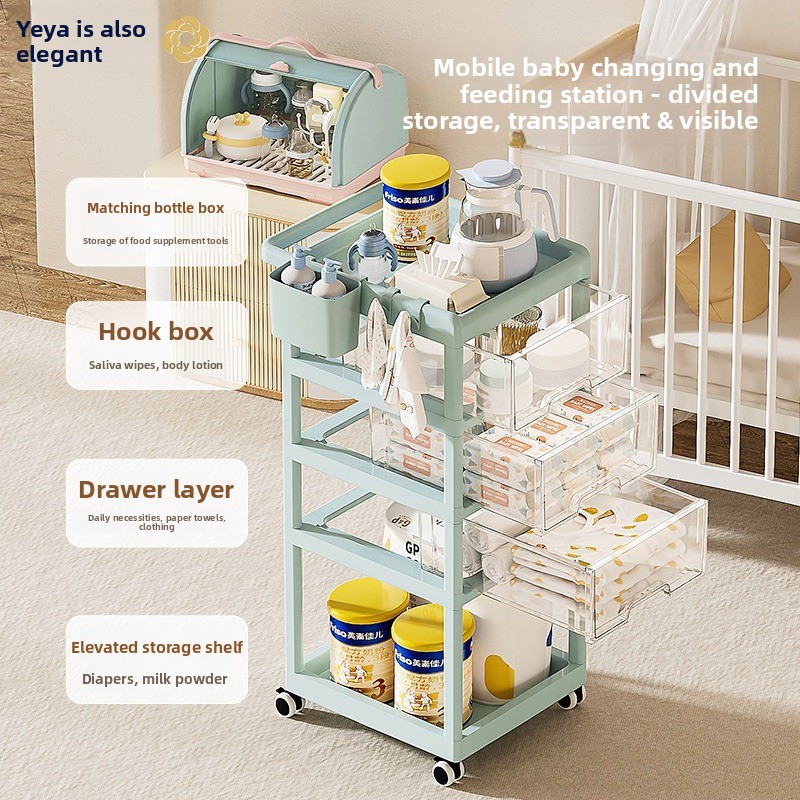 Movable Baby Storage Cart Mult - Baby Nursery Trolley ulasan dan harga