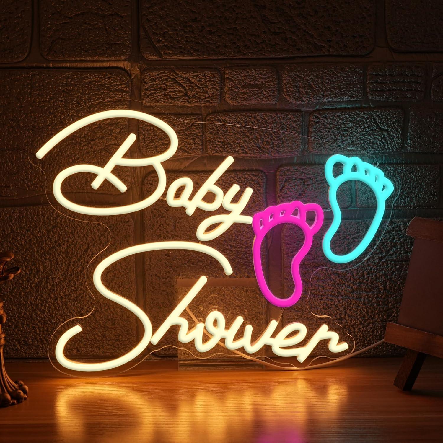 Baby Shower Neon Sign USB Dimm - Baby Nursery Wall Lights ulasan dan harga