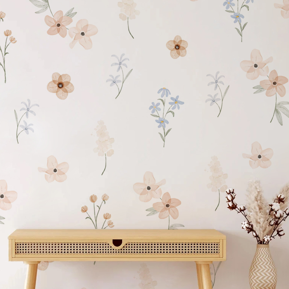 Watercolor Flowers Wall Sticke - Baby Girl Nursery Quotes ulasan dan harga