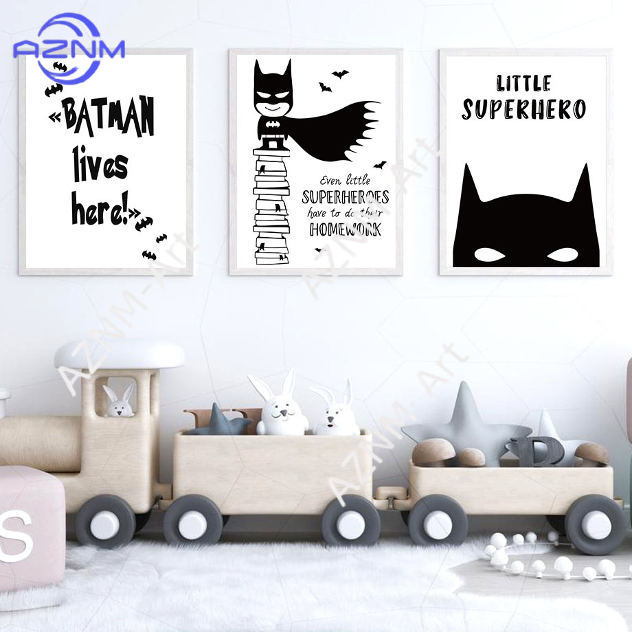Wall Art Canvas Painting Bat C - Baby Nursery Boy ulasan dan harga